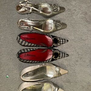 J.Renee Chic Silver, Black, and Cream Heels Collection
